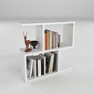 garneroarredamenti Tavolino da salotto con libreria design 60x59cm bianco Sherman