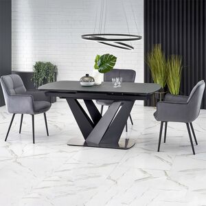 garneroarredamenti Tavolo allungabile moderno 160/200cm grigio scuro nero Blasco