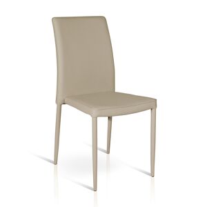 garneroarredamenti Sedia da pranzo in ecopelle beige Kendall Gihome® ULTIMO PEZZO!