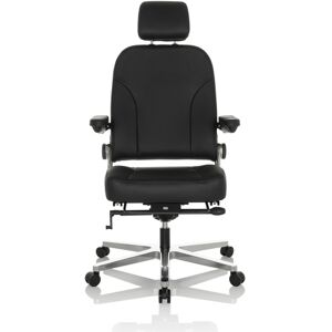 hjh OFFICE 24 HOURS F pelle - Sedia girevole XXL  Nero