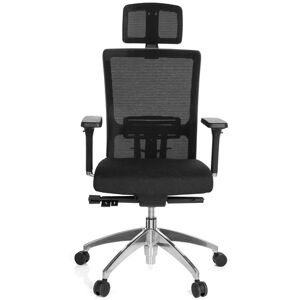 hjh OFFICE ASTRA LUX tessuto/mesh - Sedia da ufficio professionale Nero