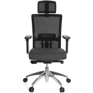 hjh OFFICE ASTRA LUX tessuto/mesh - Sedia da ufficio professionale Grigio / Nero