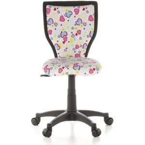 hjh OFFICE KIDDY LUX - Sedia girevole per bambini Fantasia Flowers / Hearts