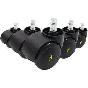 hjh OFFICE 5x ROLO ESD 11mm/50mm Pavimenti duri - Rotelle per Sedia  Nero