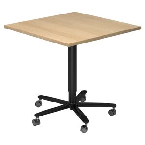 hjh OFFICE PRO BISTRO 88Q D - Sistema tavolo da conferenza 80x80 nero Quercia