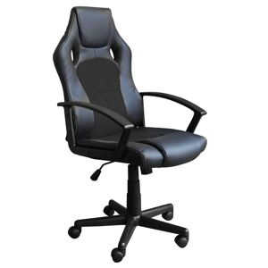 Milani Home poltrona da gaming ergonomica con poggiatesta e supporto lombare sedia da lavor Nero 61 x 114 x 65 cm