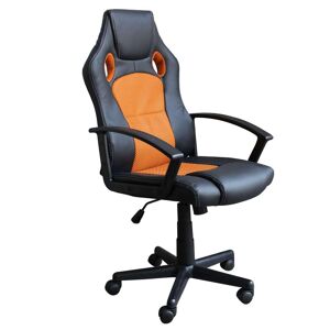 Milani Home poltrona da gaming ergonomica con poggiatesta e supporto lombare sedia da lavor Arancione 61 x 114 x 65 cm