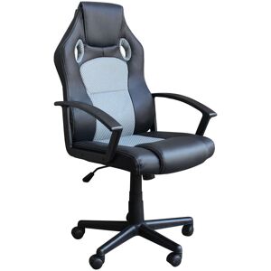 Milani Home poltrona da gaming ergonomica con poggiatesta e supporto lombare sedia da lavor Grigio 61 x 114 x 65 cm