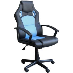 Milani Home poltrona da gaming ergonomica con poggiatesta e supporto lombare sedia da lavor Azzurro 61 x 114 x 65 cm