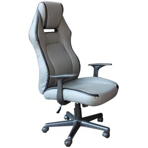 Milani Home poltrona da gaming ergonomica con poggiatesta e supporto lombare sedia da lavor Grigio chiaro 68 x 127 x 66 cm