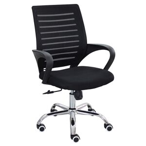 Milani Home sedia da ufficio ergonomica con poggiatesta e supporto lombare sedia da lavoro Nero 56 x 104 x 58 cm