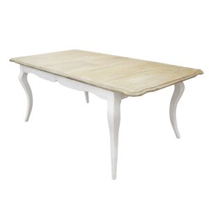 Milani Home tavolo vintage in legno 160/200x100 di design moderno vintage Beige 160 x 76 x 100 cm