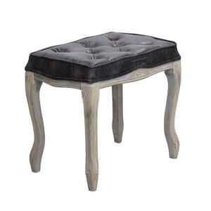 Milani Home sgabello vintage in ecopelle di design moderno vintage cm 50x36x47 h Grigio 50 x 47 x 36 cm