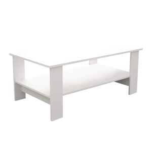 Milani Home tavolino da salotto moderno cm 100x55x41 h Bianco 100 x 55 x 41 cm