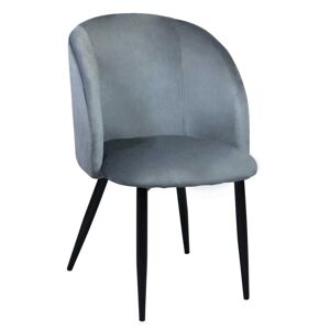 Milani Home poltrona imbottita per sala da pranzo in ecopelle di design moderno industrial Grigio 50 x 83 x 46 cm