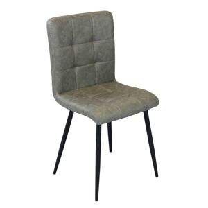 Milani Home sedia imbottita per sala da pranzo in ecopelle di design moderno industrial cm Tortora 40 x 89 x 41 cm