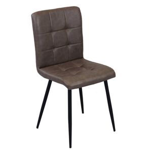 Milani Home sedia imbottita per sala da pranzo in ecopelle di design moderno industrial cm Marrone 40 x 89 x 41 cm