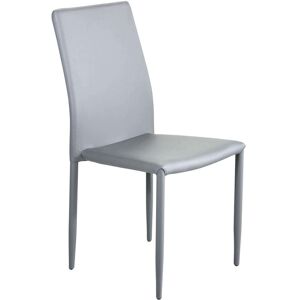 Milani Home sedia da pranzo moderna di design contemporaneo per sala da pranzo cm 41 x 50 x Grigio chiaro 41 x 90 x 43 cm