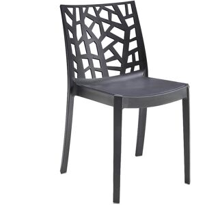 Milani Home sedia da giardino di design moderno per giardino cm 55 x 47 x 82 h Nero 55 x 82 x 47 cm