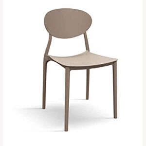 Milani Home sedia moderna in polipropilene di design moderno industrial cm 50 x 53 x 81 h Marrone x x cm