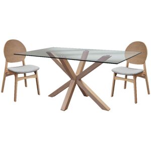 Milani Home Tavolo da pranzo di design moderno industrial cm 90 x 160 x 75 h Quercia Chiaro x x cm