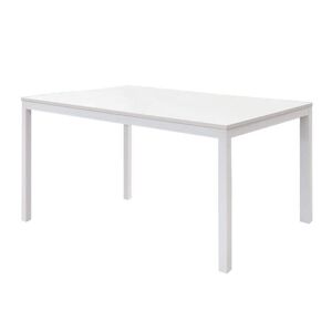 Milani Home Tavolo da pranzo allungabile di design moderno industrial cm 80 x 140/200 x 77 h Bianco x x cm