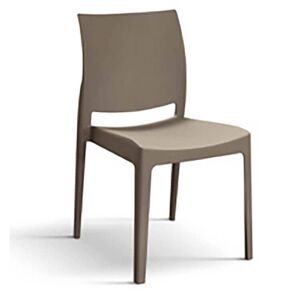 Milani Home sedia moderna in polipropilene di design moderno industrial cm 46 x 54 x 80 h Marrone x x cm