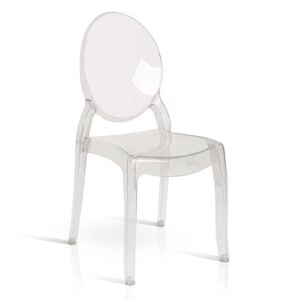 Milani Home sedia moderna in policarbonato di design moderno industrial cm 50,5 x 48,5 x 94 Trasparente x x cm