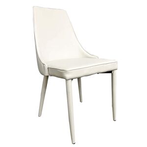 Milani Home sedia moderna in ecopelle di design moderno industrial cm 46,5 x 59 x 89 h Bianco 60 x 87.5 x 49.5 cm