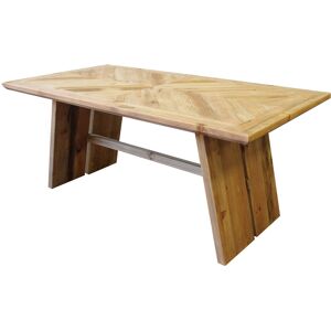 Milani Home Tavolo da pranzo in legno massiccio di design moderno industrial cm 180 x 95 x Marrone 180 x 76 x 95 cm