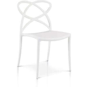 Milani Home Sedia Per Sala Da Pranzo, Cucina In Plastica Di Alta Qualità Stile Moderno Di A Bianco 55 x 82 x 50 cm