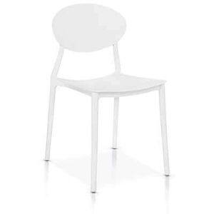 milani home sedia per sala da pranzo, cucina in plastica moderna di design contemporaneo pe bianco 50 x 81 x 43 cm