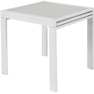 Milani Home Tavolo Da Pranzo Moderno Allungabile Con Piano In Vetro Stile Contemporaneo Bia Bianco 90 x 75 x 90 cm