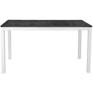 Milani Home Tavolo Da Pranzo Allungabile In Metallo Bianco Con Piano Effetto Marmo Di Desig Marmo 120 x 75 x 80 cm