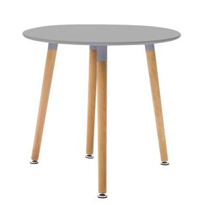 Milani Home Tavolo da interno di design scandinavo in plastica e legno diametro 80 Grigio 80 x 75 x 80 cm