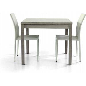 Milani Home Tavolo Da Pranzo Moderno Di Design Apribile A Libro Rovere Grigio Cm 90x90/180 Grigio 90 x 75 x 90 cm