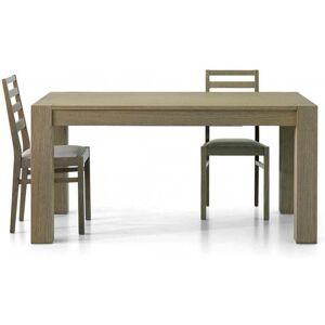 Milani Home Tavolo Da Pranzo Moderno Di Design Allungabile In Rovere Seppia Spazzolato Cm 9 Grigio 160 x 75 x 90 cm