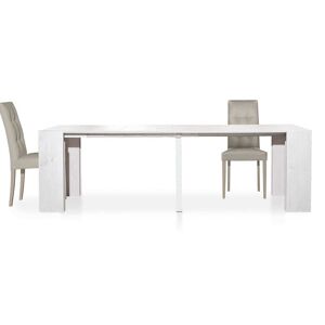 Milani Home Tavolo Da Pranzo Moderno Di Design Allungabile A Consolle Bianco Cm 90x45/95/14 Bianco 90 x 80 x 45 cm