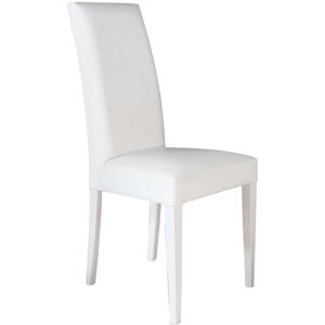 Milani Home Sedia Moderna Di Design Ecopelle Bianca Per Interno Sala Da Pranzo Salotto Cuci Bianco x x cm