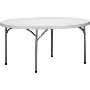 Milani Home Tavolo Catering Rotondo In Metallo E Abs Bianco Diametro 150 Con Gambe Pieghevo Bianco 150 x 74 x 150 cm