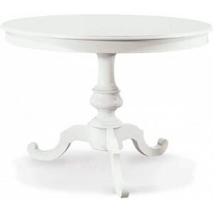 Milani Home Tavolo Da Pranzo Stile Shabby Di Design Rotondo Diametro 100 Cm Con Allunga Da Bianco 100 x 75 x 100 cm