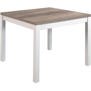 Milani Home Tavolo Da Pranzo Moderno Di Design Apribile A Libro Cm 90x90/180 Struttura Bian Marrone 90 x 75 x 90 cm