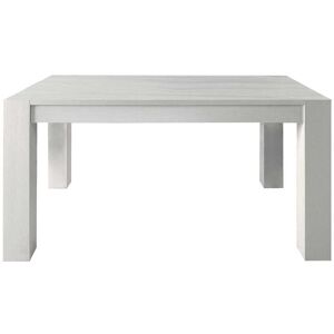 Milani Home Tavolo Da Pranzo Moderno Di Design Allungabile 90x140/180/220 Rovere Spazzolato Bianco 140 x 75 x 90 cm