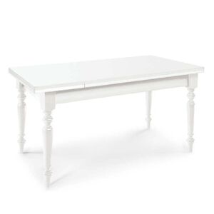 Milani Home Tavolo Da Pranzo Allungabile Gamba Tornita Bianco Cm 85x160/200/240 Per Interno Bianco 160 x 75 x 85 cm