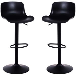 Milani Home Set Di 2 Sgabelli Da Bar Albergo Hotel Sedia Cucina Con Poggiapiedi Altezza Reg Nero 44 x 102.5 x 45 cm