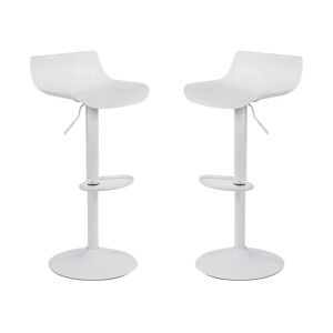 Milani Home Set Di 2 Sgabelli Da Bar Albergo Hotel Sedia Cucina Con Poggiapiedi Altezza Reg Bianco 43 x 96 x 44 cm