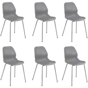 Milani Home Set Di 6 Sedie Per Sala Da Pranzo In Plastica Polipropilene Alta Resistenza Qua Grigio 46 x 84 x 54 cm