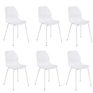 Milani Home Set Di 6 Sedie Per Sala Da Pranzo In Plastica Polipropilene Alta Resistenza Qua Bianco 46 x 84 x 54 cm