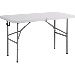 Milani Home Tavolo Catering Pieghevole Rettangolare In Metallo E Abs Bianco 120x60 Per Rist Bianco 122 x 74 x 60 cm