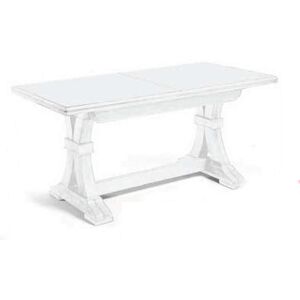 Milani Home Tavolo Da Pranzo Allungabile In Legno Massello 180/225/270/315/360x100 Bianco 180 x 75 x 100 cm